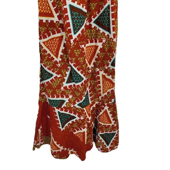 Vtg 70's Dress Handmade Crochet Ruffle Off Shoulder Collar Mermaid Maxi Red Sz M - Picture 10 of 12